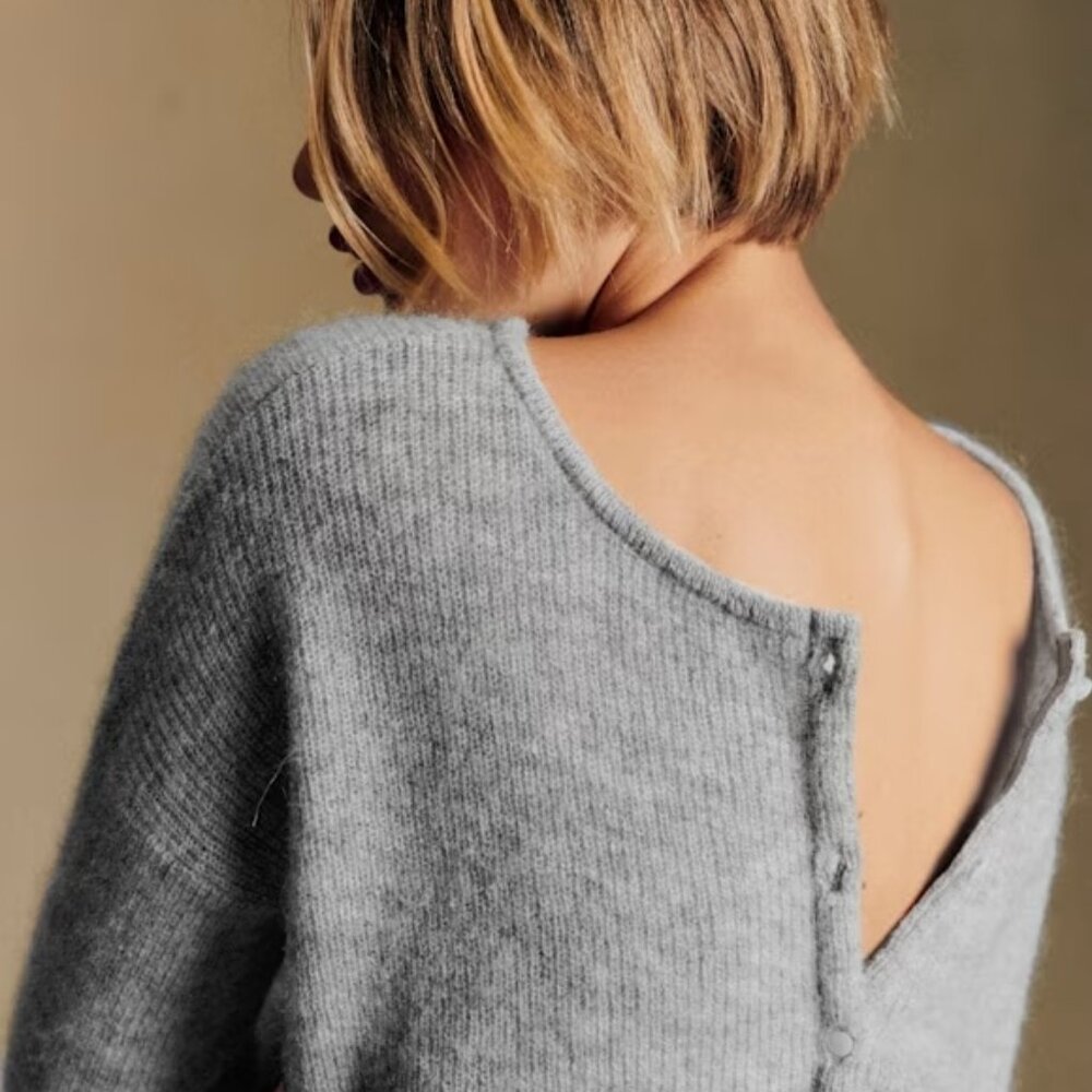 Sezane Gaspard Cardigan Size S Mottled Grey